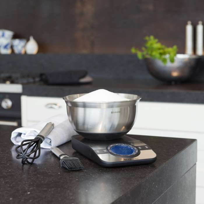 Цифровые кухонные весы прямоугольные Матовая сталь BRABANTIA 480607