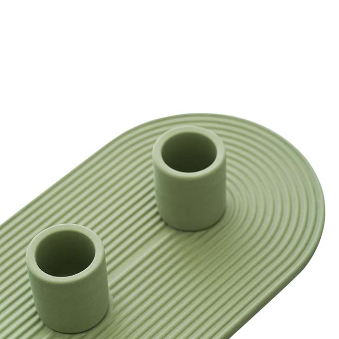 Подсвечник для 3 свечей из каменной керамики оливкового цвета из коллекции essential Tkano TK23-DEC-CNH0005