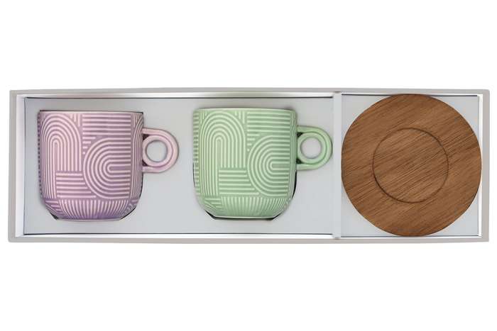 Набор из 2-х чашек Радуга, сиреневая и зелёная, 0,25 л EASY LIFE EL-R1781/TLO3