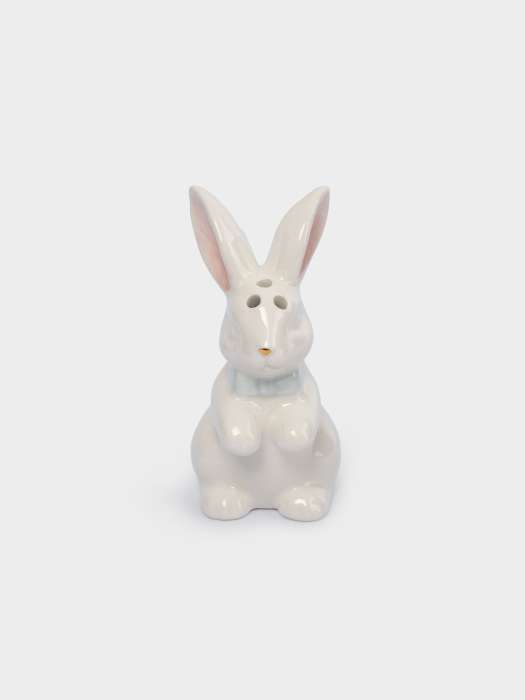 Емкость для соли или перца, 9 см, керамика, молочно-золотистая, Кролик с бантом, White Rabbit ANNA LAFARG ANLAF-DJIA-010825-5