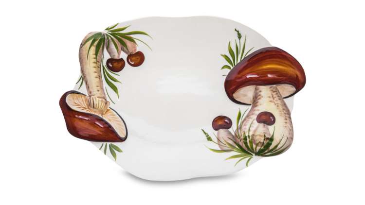 Блюдо овальное Грибы 44х30 см, керамика EDELWEISS EDW-4120
