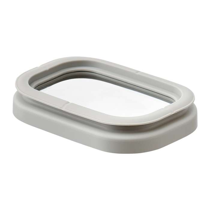 Банка для хранения прямоугольная vacuum glass, 500 мл, светло-серая Smart Solutions SS0000388