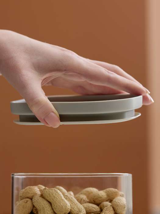 Банка для хранения прямоугольная vacuum glass, 500 мл, светло-серая Smart Solutions SS0000388