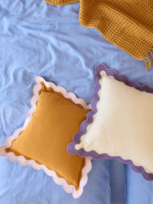 Чехол на подушку с контрастным кантом зеленого цвета из коллекции trendy ruffles, 40х40 см Tkano TK25-CC0003