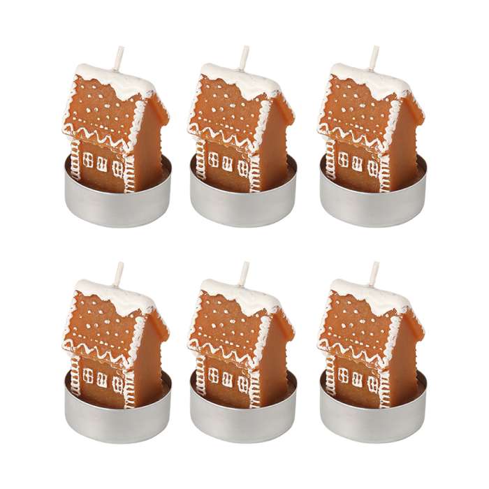 Набор декоративных свечей gingerbread houses из коллекции new year essential, 6 шт. Tkano TK25-NY_CND0005