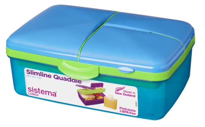Ланчбокс 4-х секционный 1,5л с бутылкой SISTEMA LUNCH 3965