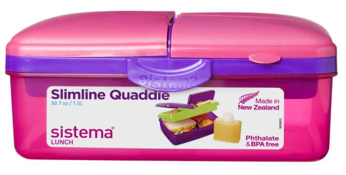 Ланчбокс 4-х секционный 1,5л с бутылкой SISTEMA LUNCH 3965