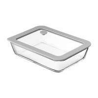 Контейнер для запекания и хранения стеклянный с вакуумным эффектом, 700 мл, светло-серый Smart Solutions SS0000227
