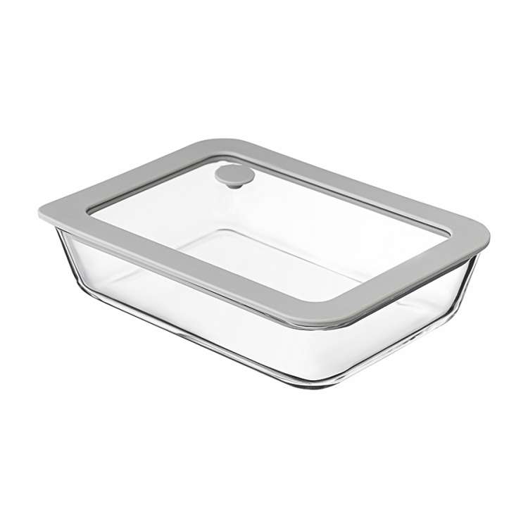 Контейнер для запекания и хранения стеклянный с вакуумным эффектом, 700 мл, светло-серый Smart Solutions SS0000227
