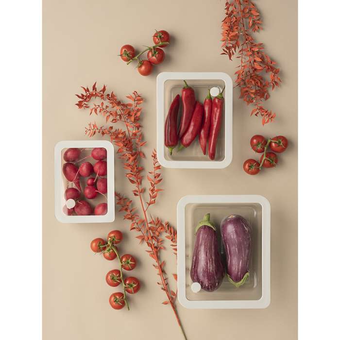 Контейнер для запекания и хранения стеклянный с вакуумным эффектом, 700 мл, светло-серый Smart Solutions SS0000227