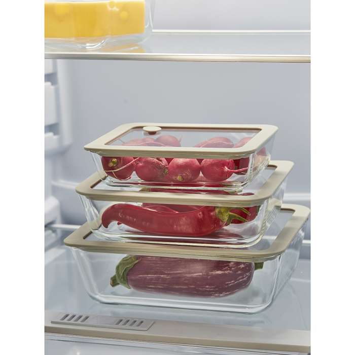 Контейнер для запекания и хранения стеклянный с вакуумным эффектом, 700 мл, светло-серый Smart Solutions SS0000227