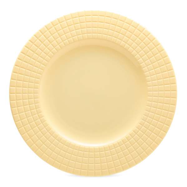 Тарелка обеденная Decor de table Луч 27 см, рельеф, фарфор, желтая