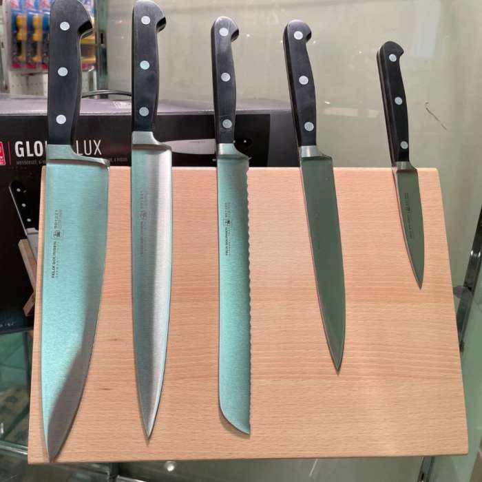 Набор из пяти ножей на магнитной подставке из бука GLORIA LUX FELIX SOLINGEN 909206