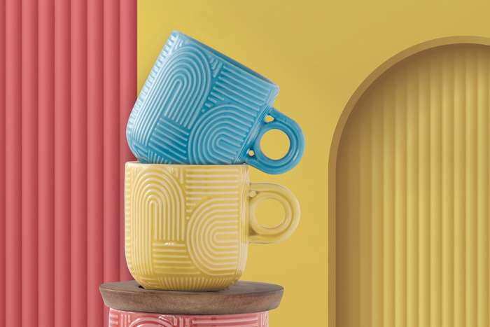 Набор из 2-х чашек Радуга, красная и жёлтая, 0,25 л EASY LIFE EL-R1781/TLO2