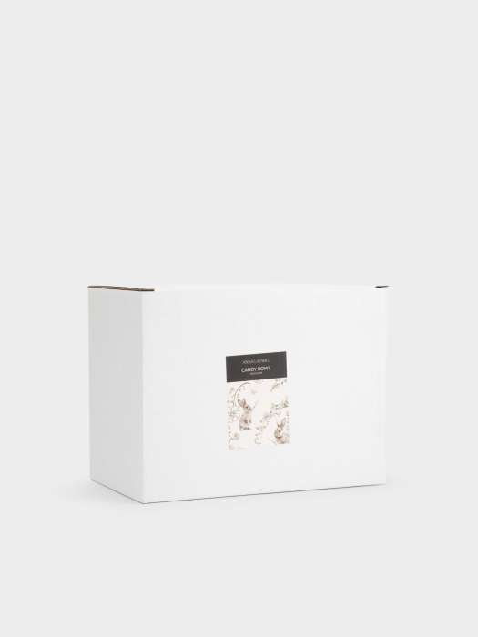 Конфетница, 19х15 см, керамика, молочно-золотистая, Кролики с цветком, White Rabbit ANNA LAFARG ANLAF-DJIA-010825-6