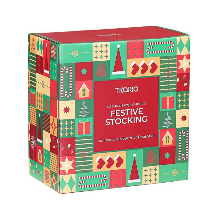 Свеча декоративная festive stocking из коллекции new year essential, 12,5 см Tkano TK25-NY_CND0001