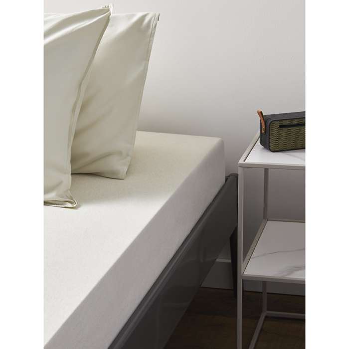 Простыня на резинке из хлопкового трикотажа серо-бежевого цвета из коллекции essential, 160х200х30 см Tkano TK23-FS0009