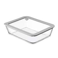 Контейнер для запекания и хранения стеклянный с вакуумным эффектом, 1,4 л, светло-серый Smart Solutions SS0000228
