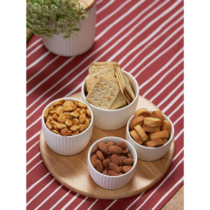 Менажница soft ripples, dual glazing, на деревянной подставке, 4 чаши Liberty Jones LJ0000342