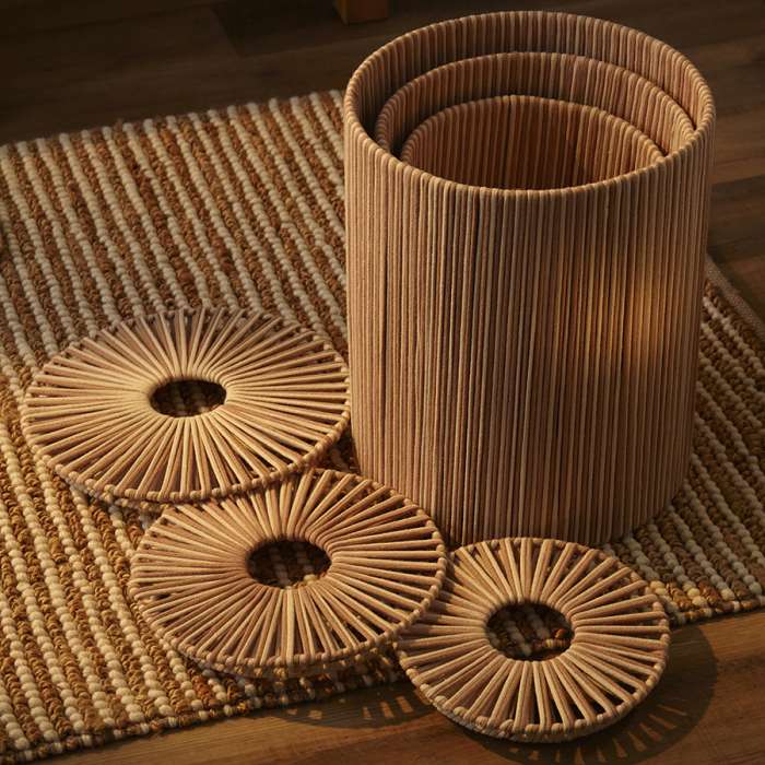 Корзина плетеная dholak beige из коллекции ethnic, размер m Tkano TK24-ST_BA0041