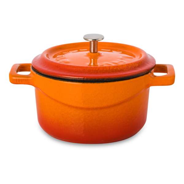 Кокотница с крышкой LAVA d10 см, 350 мл, чугун, оранжевая LV Y TC 10 K2 O