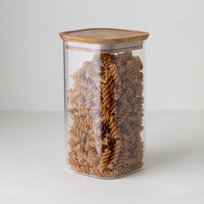 Банка для хранения квадратная glass acacia, 1,4 л Smart Solutions SS0000349