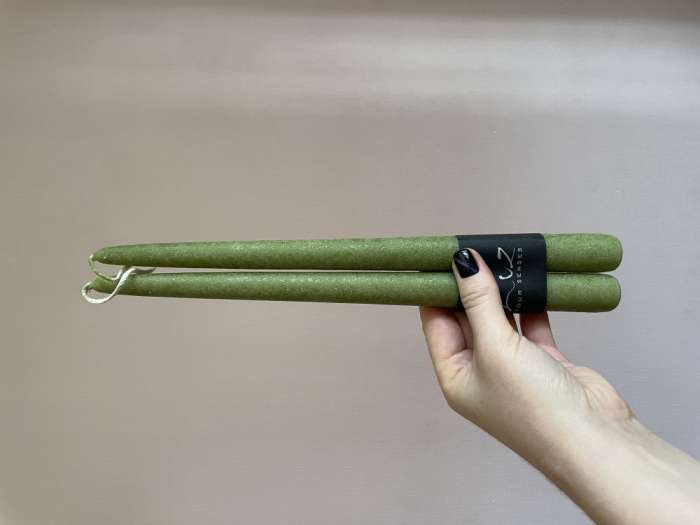 Набор свечей Luz your senses Рустик 30 см, 2 шт, зеленый