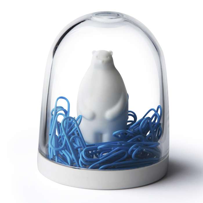Держатель для скрепок polar bear on ice QUALY QL10131-WH
