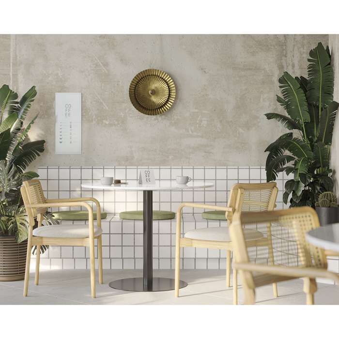 Стол обеденный trond, D100 см, белый мрамор/черный Bergenson Bjorn BB0000487