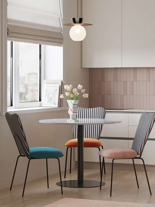 Стол обеденный trond, D100 см, белый мрамор/черный Bergenson Bjorn BB0000487