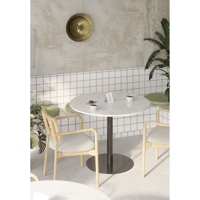 Стол обеденный trond, D100 см, белый мрамор/черный Bergenson Bjorn BB0000487