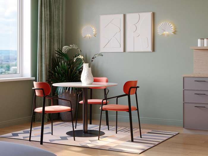 Стол обеденный trond, D100 см, белый мрамор/черный Bergenson Bjorn BB0000487