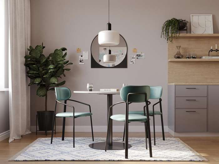 Стол обеденный trond, D100 см, белый мрамор/черный Bergenson Bjorn BB0000487