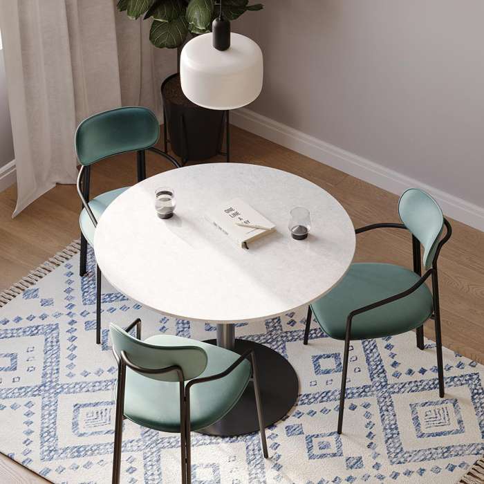 Стол обеденный trond, D100 см, белый мрамор/черный Bergenson Bjorn BB0000487