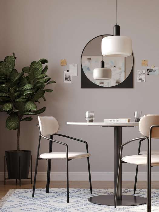 Стол обеденный trond, D100 см, белый мрамор/черный Bergenson Bjorn BB0000487