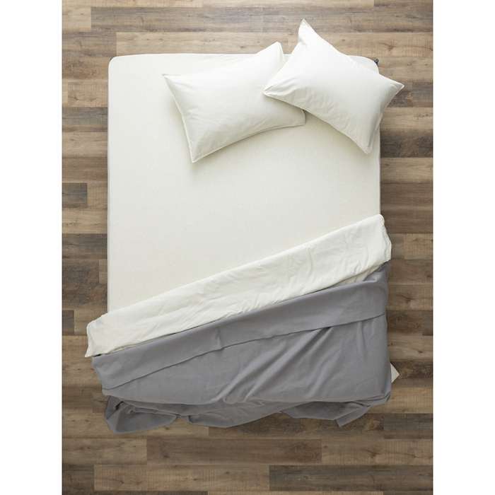 Простыня на резинке из хлопкового трикотажа серо-бежевого цвета из коллекции essential, 180х200х30 см Tkano TK23-FS0010