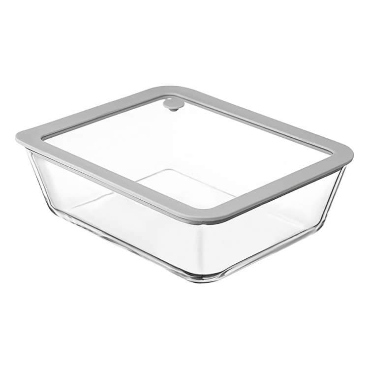 Контейнер для запекания и хранения стеклянный с вакуумным эффектом, 2,6 л, светло-серый Smart Solutions SS0000229