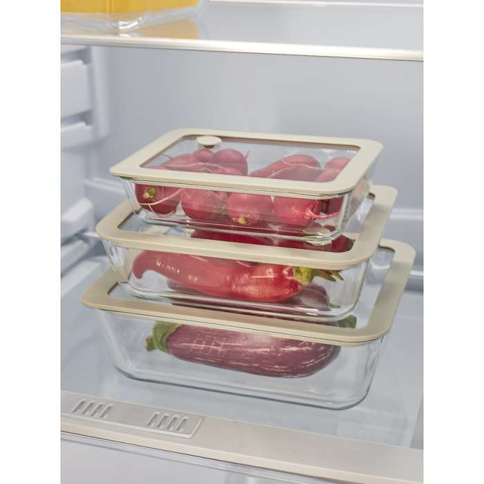 Контейнер для запекания и хранения стеклянный с вакуумным эффектом, 2,6 л, светло-серый Smart Solutions SS0000229