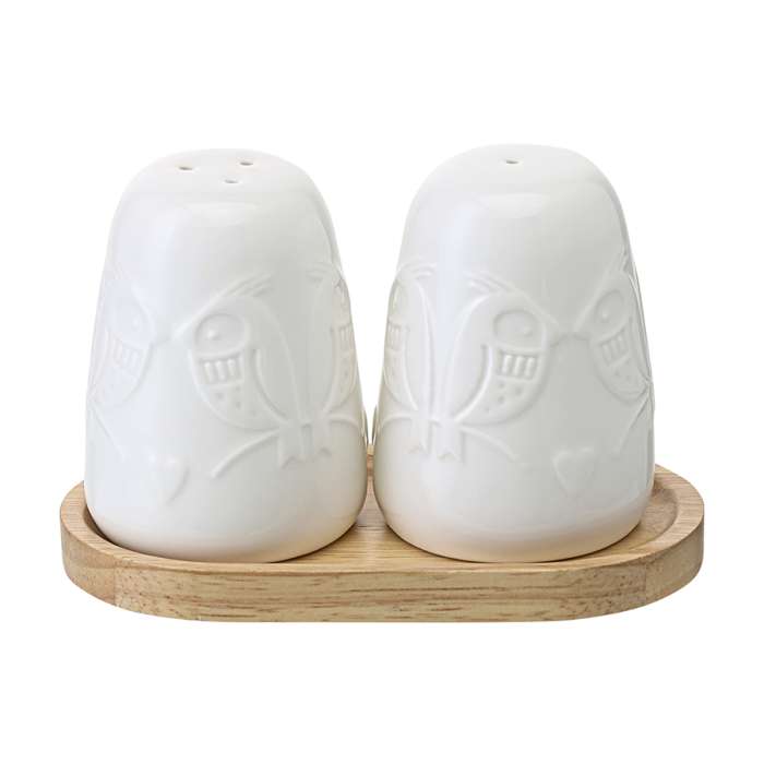 Набор для соли и перца birds of paradise на деревянной подставке Liberty Jones LJ0000341