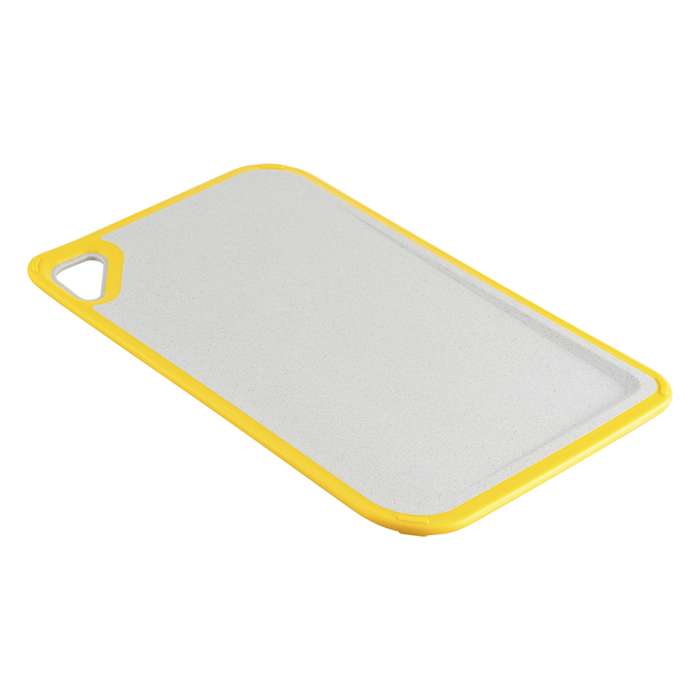Доска разделочная из пшеничного волокна Homi, 29х20 см, светло-серая с желтым кантом SMART SOLUTIONS SS-CB-PPYEL-29-20