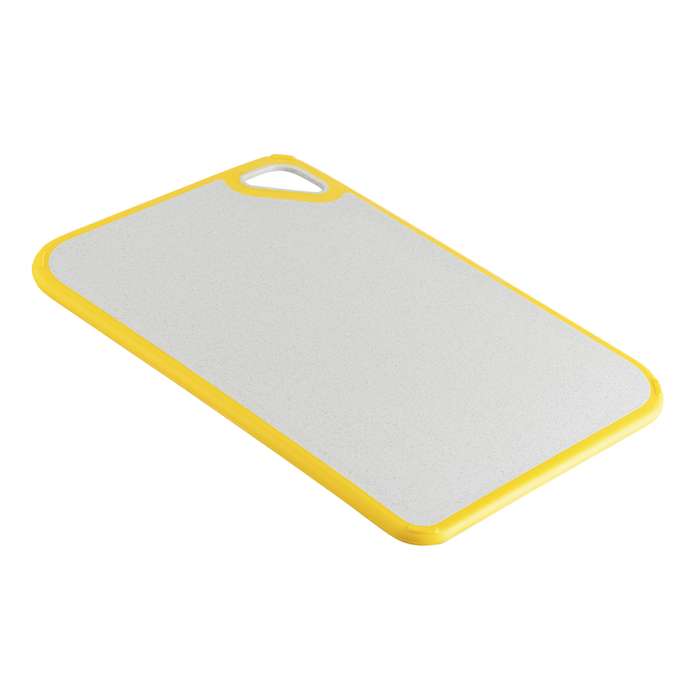 Доска разделочная из пшеничного волокна Homi, 29х20 см, светло-серая с желтым кантом SMART SOLUTIONS SS-CB-PPYEL-29-20