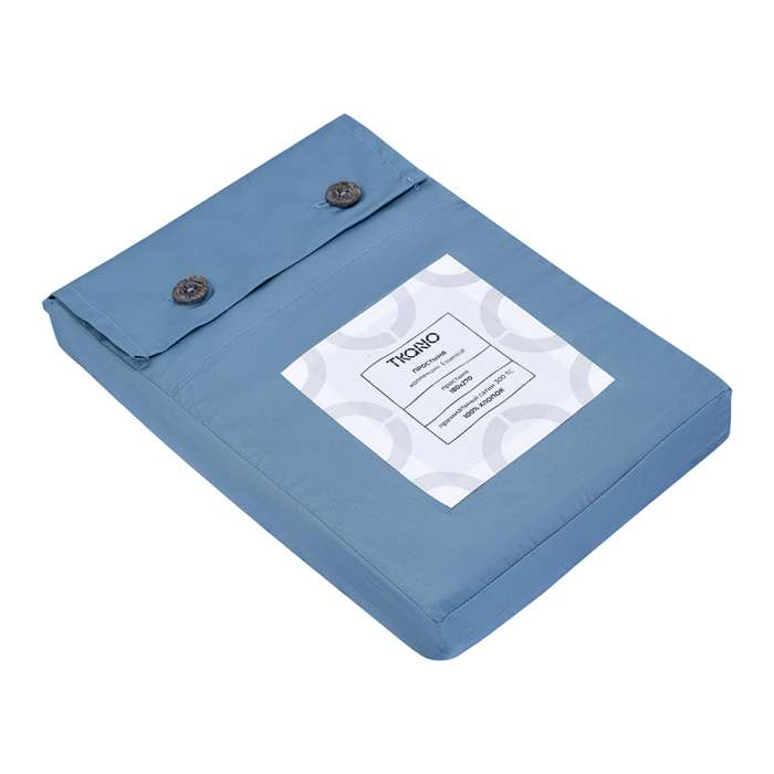 Простыня из премиального сатина джинсово-синего цвета из коллекции essential, 180х270 см Tkano TK25-SH0004