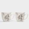 Кружка, 320 мл, 2 шт, фарфор N, белая, с серебристым кантом, Конь, White horse ANNA LAFARG ANLAF-FXY-160128-3