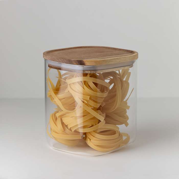 Банка для хранения квадратная glass acacia, 1,5 л Smart Solutions SS0000347