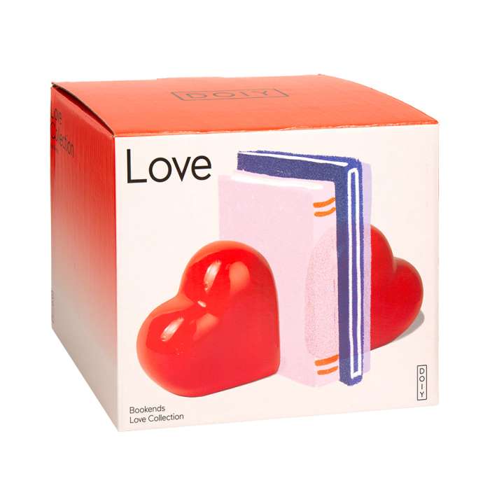Держатель для книг love, 14х14 см, красный, 2 шт. DOIY DYBELORE