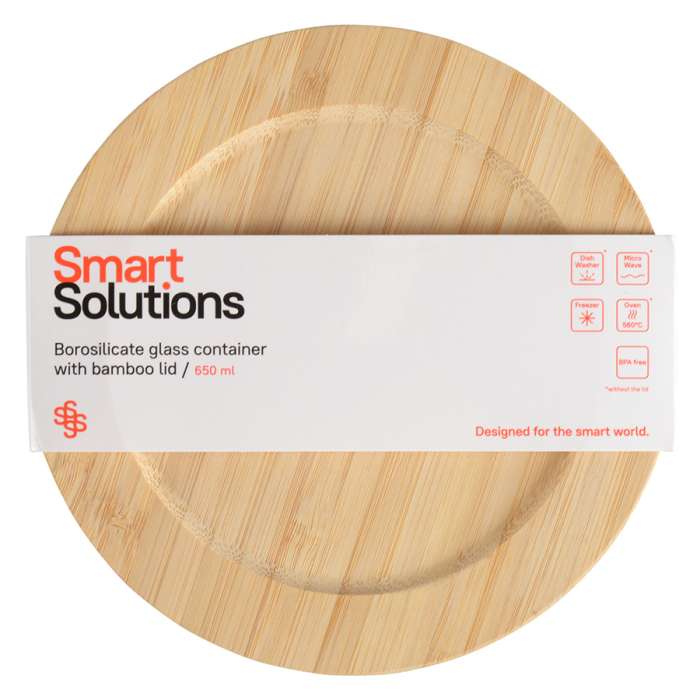 Контейнер для запекания и хранения eco store с крышкой из бамбука, 650 мл Smart Solutions LBA650RD