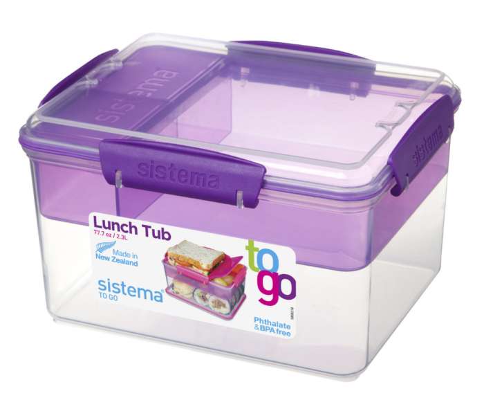 Контейнер двухуровневый с разделителями 2,3л SISTEMA TO-GO 21665