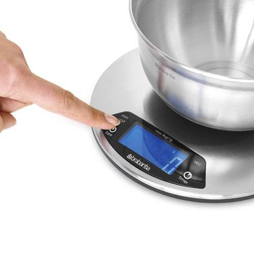 Цифровые кухонные весы круглые Матовая сталь BRABANTIA 480560