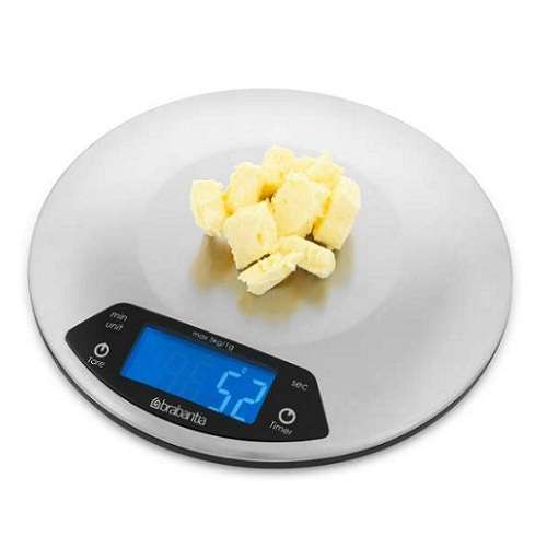 Цифровые кухонные весы круглые Матовая сталь BRABANTIA 480560