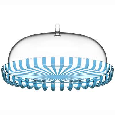 Блюдо сервировочное с крышкой dolcevita, D31 см, бирюзовое Guzzini 12570048